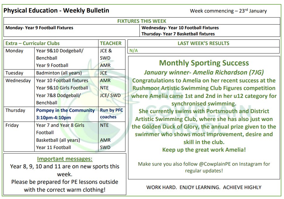 Our PE weekly bulletin - Monday 23rd January 2023.