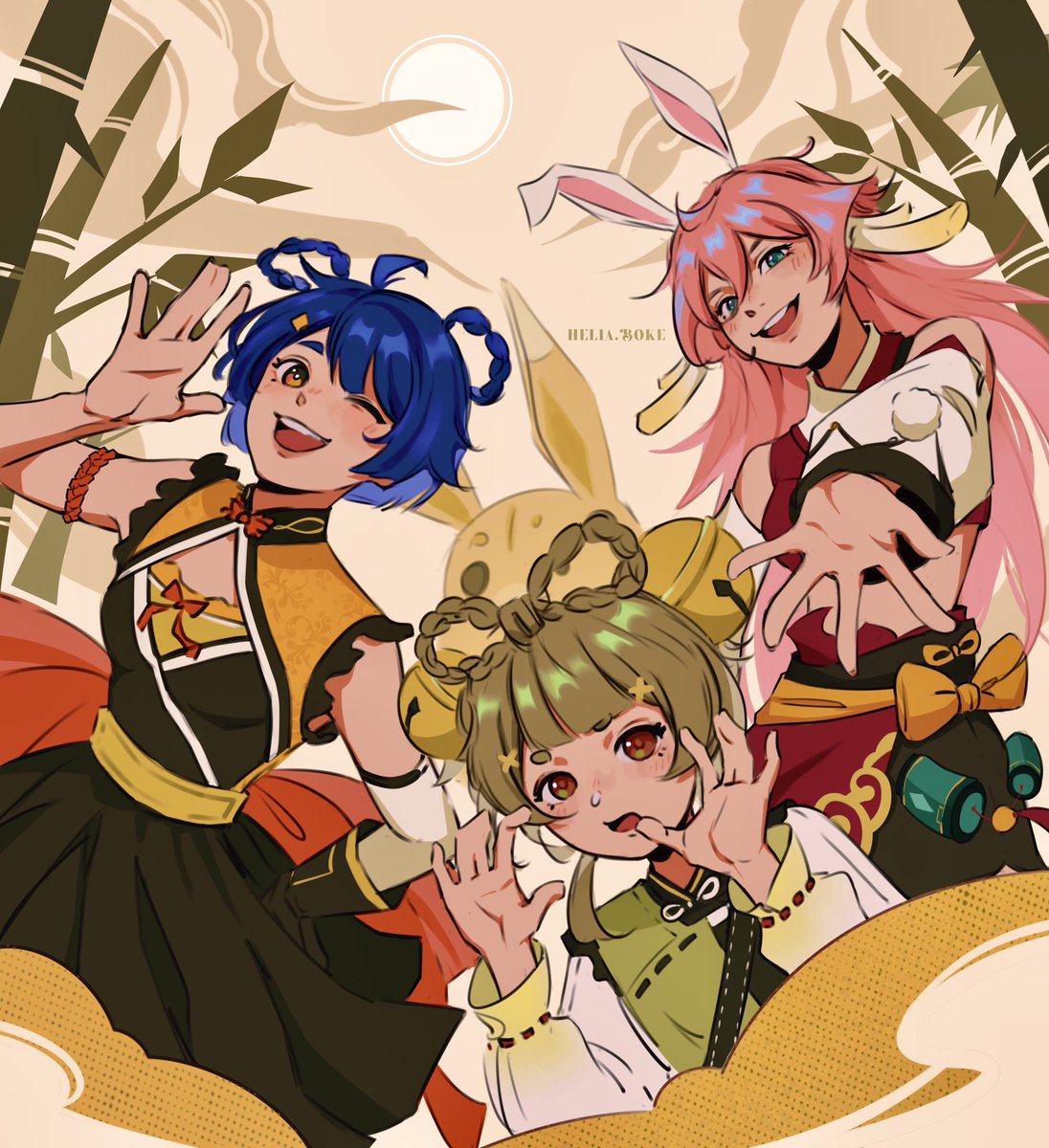 helia_boke's tweet image. happy lunar new year 🧧🌿

#GenshinImpact