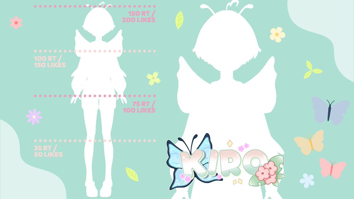 🌷🦋 MODEL REVEAL 🦋🌷
Holi! Soy Kiro, una pequeña mariposa #Vtuber con ganas de compartir mi modelo.

¡¿Me ayudáis a llegar a las metas para revelar mi aspecto?! 🥺

Gracias mami <a href="/Hellflames_/">🌺 I HAVE NEW ACCOUNT‼</a> por el modelito 🫶🏼
 #VtuberES #Modelreveal #Debut2D #VStreamer