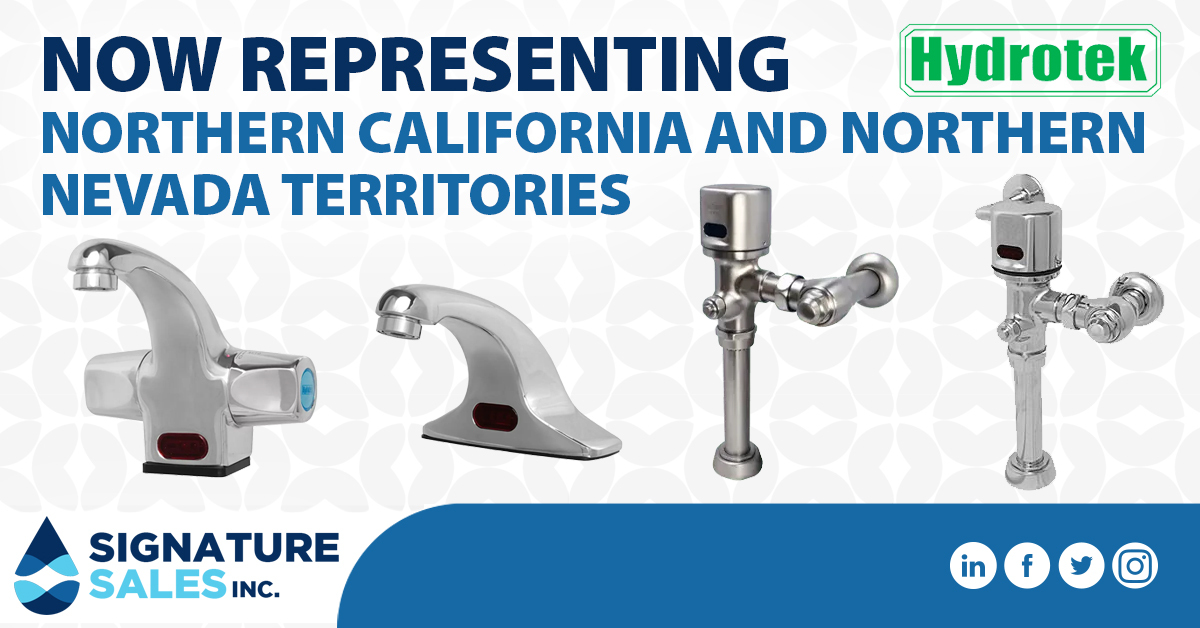 SignatureSales2's tweet image. #SignatureSales is now proudly representing @hydrotekintl products. Since its inception in 1985, #Hydrotek has devoted its resources to develop and manufacture #SensorOperated, #AutomaticFaucets and #FlushValves.

Contact Signature Sales to learn more.

#NowRepresenting
