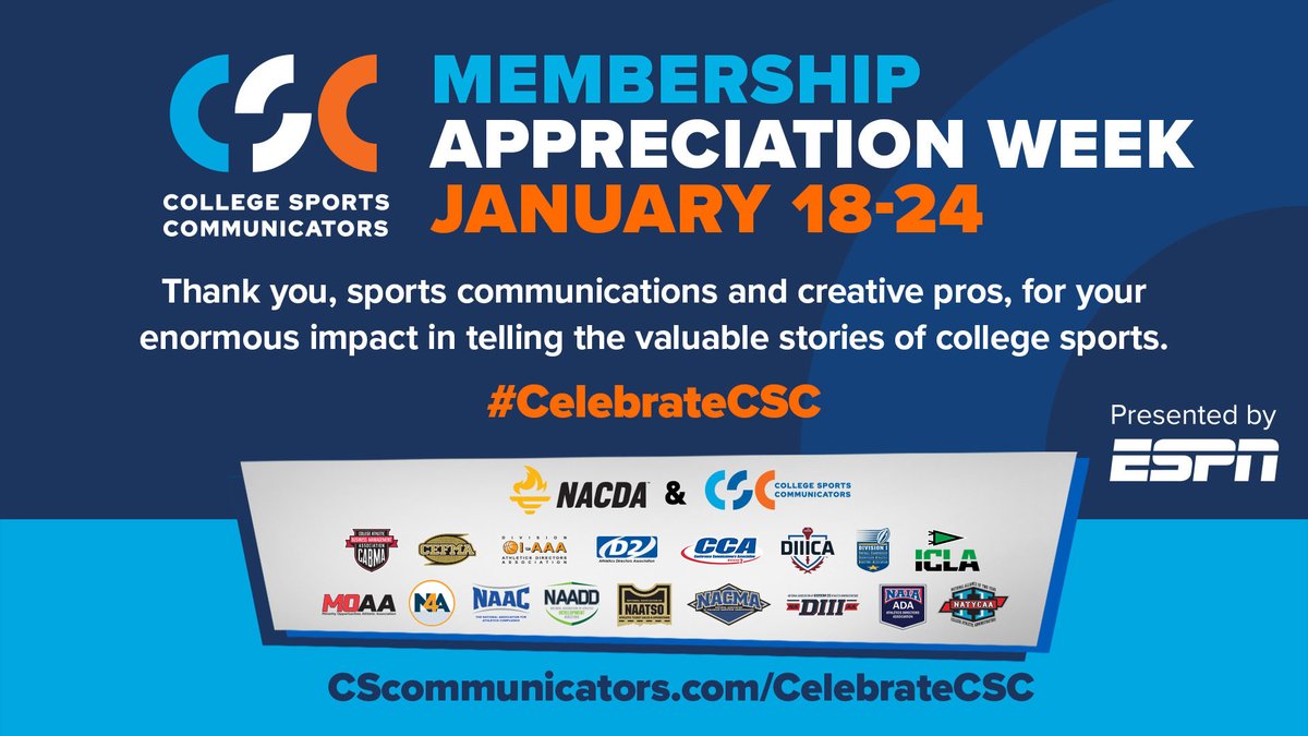 The #NACDAfamily 𝗰𝗲𝗹𝗲𝗯𝗿𝗮𝘁𝗲𝘀 the 𝘀𝘁𝗼𝗿𝘆𝘁𝗲𝗹𝗹𝗲𝗿𝘀 of college athletics today & every day! Thank you for your tireless efforts in sharing the good news for NACDA & Affiliates members and their institutions 👏👏 #CelebrateCSC @CollSportsComm