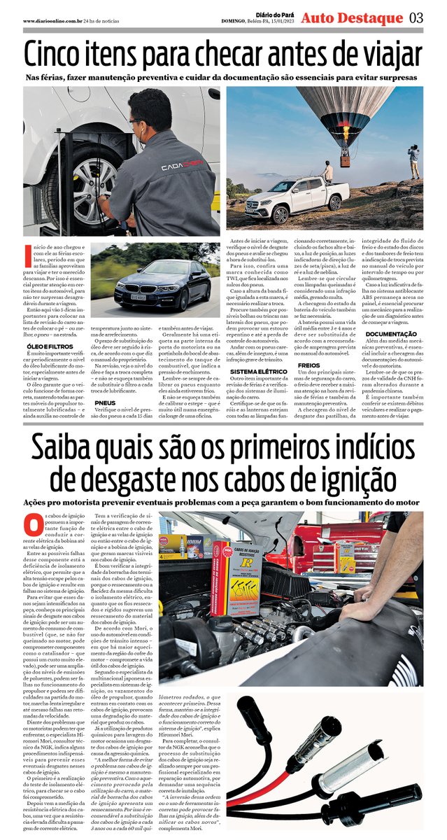 AutoDestaque's tweet photo. Caderno Auto Destaque do jornal Diário do Pará de 15/01/2023 #AutoDestaque #DiárioDoPará #DirectJet #CanAm #CanAm2023 #dicasautomotivas #moto #motocicleta #capacete #carroeletrico #viagem #revisaoautomotiva #manutençãoautomotiva #cabodeignição #férias #carroparado #IPVA #IPVA2023 https://t.co/NFQe2Cnnec