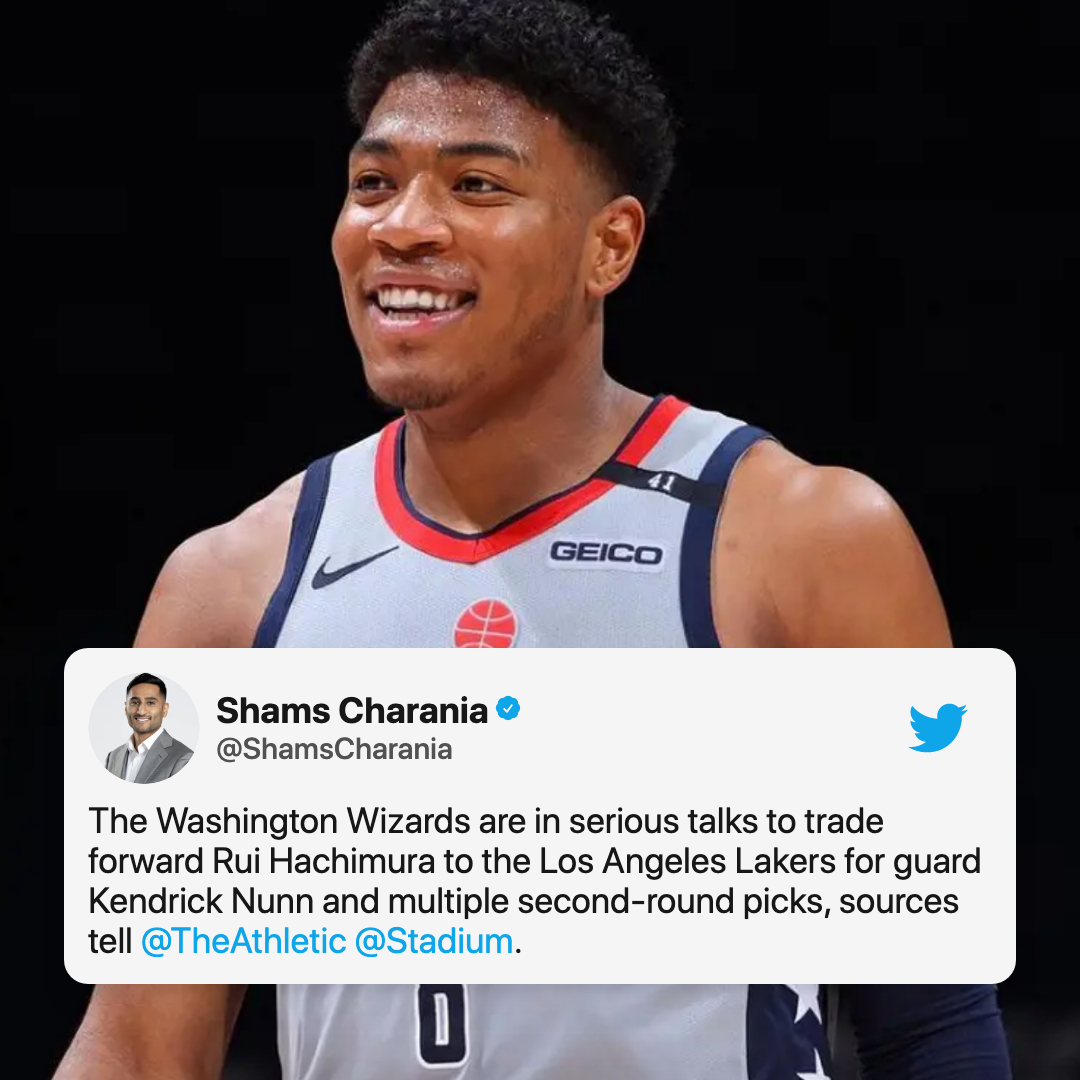 Lakers acquire Rui Hachimura from Wizards for Nunn, picks