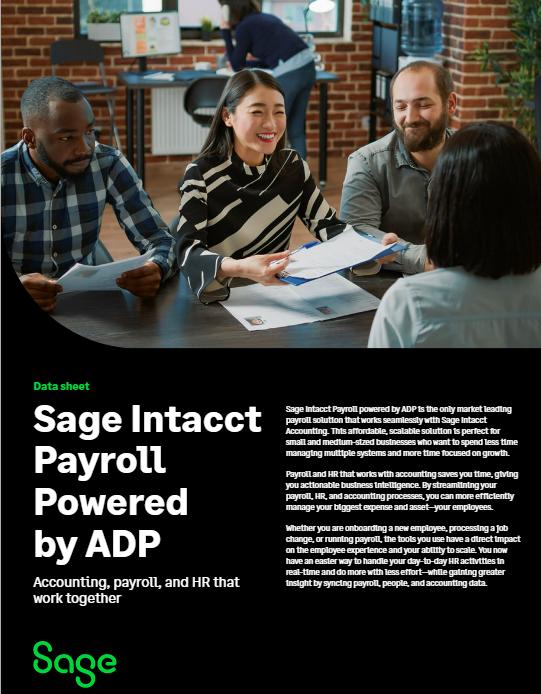 Inside Sage Intacct Payroll - Powered By ADP ow.ly/iyCP50My5n3