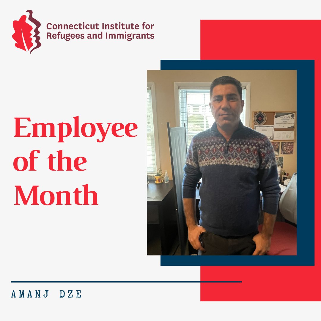 Congratulations to our January Employee of the Month, Amanj!

Amanj is a Housing Specialist for our Refugee Services department, who worked with CIRI from 2015 to 2017 and rejoined our staff in August 2022.

Thank you for all you do, Amanj!