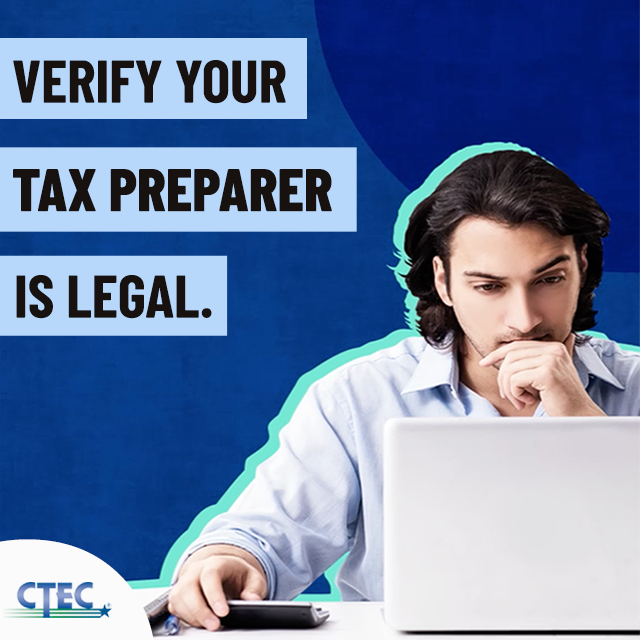 CATaxEdCouncil's tweet photo. Tax season has officially started 🗂 If you plan to hire a tax preparer, be sure to verify their legal status. Licenses and registrations can be suspended or revoked without notice to you. Never assume. Always verify. Visit https://t.co/VQ8AGXnF2g for details📲 #taxpayerbeware https://t.co/MEMDrQ9ZhI