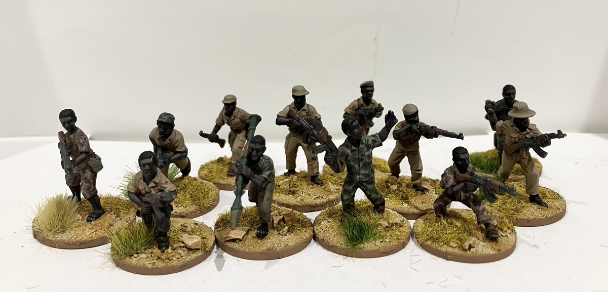 gareth_lane's tweet photo. Bush Wars - some more ZANLA Guerrillas to join the fight. These guys are supplied with a range of communist uniforms and weapons from the Soviet Union and China. 
#28mm #BushWars #Wargaming https://t.co/cWLdQBtDGP