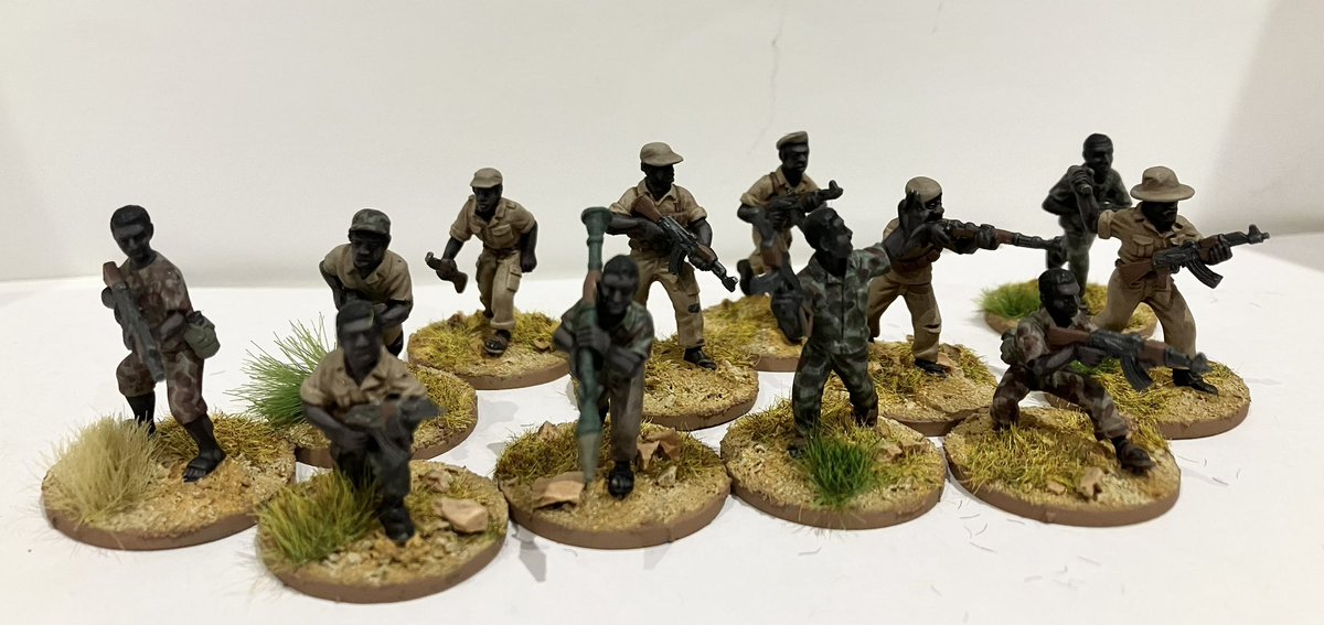 gareth_lane's tweet photo. Bush Wars - some more ZANLA Guerrillas to join the fight. These guys are supplied with a range of communist uniforms and weapons from the Soviet Union and China. 
#28mm #BushWars #Wargaming https://t.co/cWLdQBtDGP