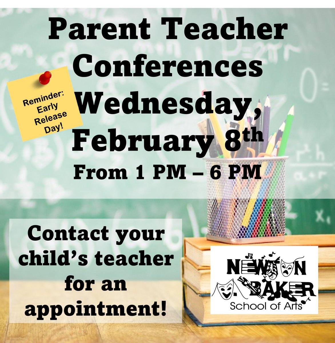 #NDBSOA Families Wed, Feb 8th is Early Release Day at 12:30 PM!!  Conferences will be held from 1-6 PM!  Call for an appointment! @Get2schoolcle @Ericgordon_CEO @Clemetroschools @Oheducation   <a href="/CmsdKaren/">CMSD-Karen Thompson</a> <a href="/teachcle_cmsd/">Teach Cleveland</a> @Westparkkamms <a href="/CityofCleveland/">City of Cleveland</a> @KeepGoingCLE @justinmbibb