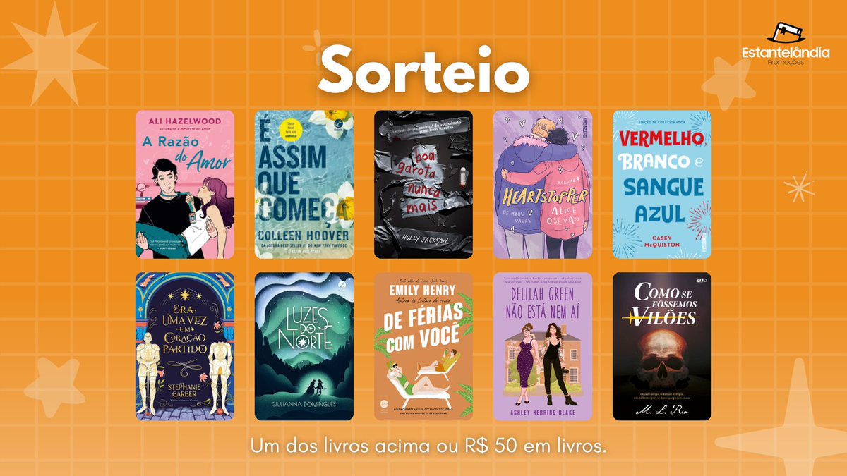estantelandia's tweet image. ⚡ SORTEIO DE LIVROS ⚡

🏆 Um dos livros da imagem ou R$ 50 em livros! 

REGRAS: 
- Seguir @estantelandia
- FAV e RT no fixado 
- FAV e RT nesse tweet 
- Comente o livro desejado ou R$ 50 em livros  

📆 Resultado: 30/01