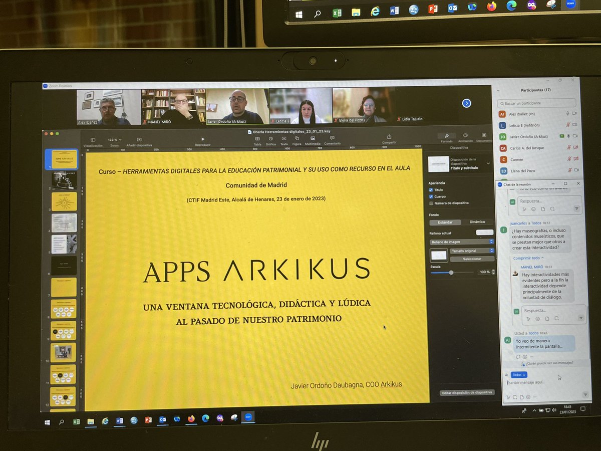 AIEtxeberria's tweet photo. Seguimos en el curso 'Herramientas digitales para la educación patrimonial en el aula', ahora con @arkikus #CTIFEste @Leticiaberzal @edelpozom #IF_CMadrid https://t.co/Qf41Gvbwxp
