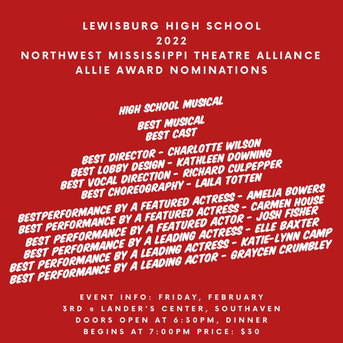 We are so excited to be nominated! Congratulations to everyone!!