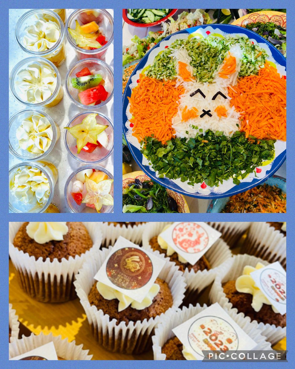 mossluke's tweet photo. Chinese New Year @bcsbirmingham with beautiful food displays &amp; selections, chow-mein, bao buns, 24 hour braised pork, yuk sung, yee sang, stir fry, spring rolls, crackers, egg drop soup &amp; red lantern cupcakes. Also ‘Space Day’ for Reception so a photo opportunity ☑️ @HolroydHowe https://t.co/Xfg3YCwNOI