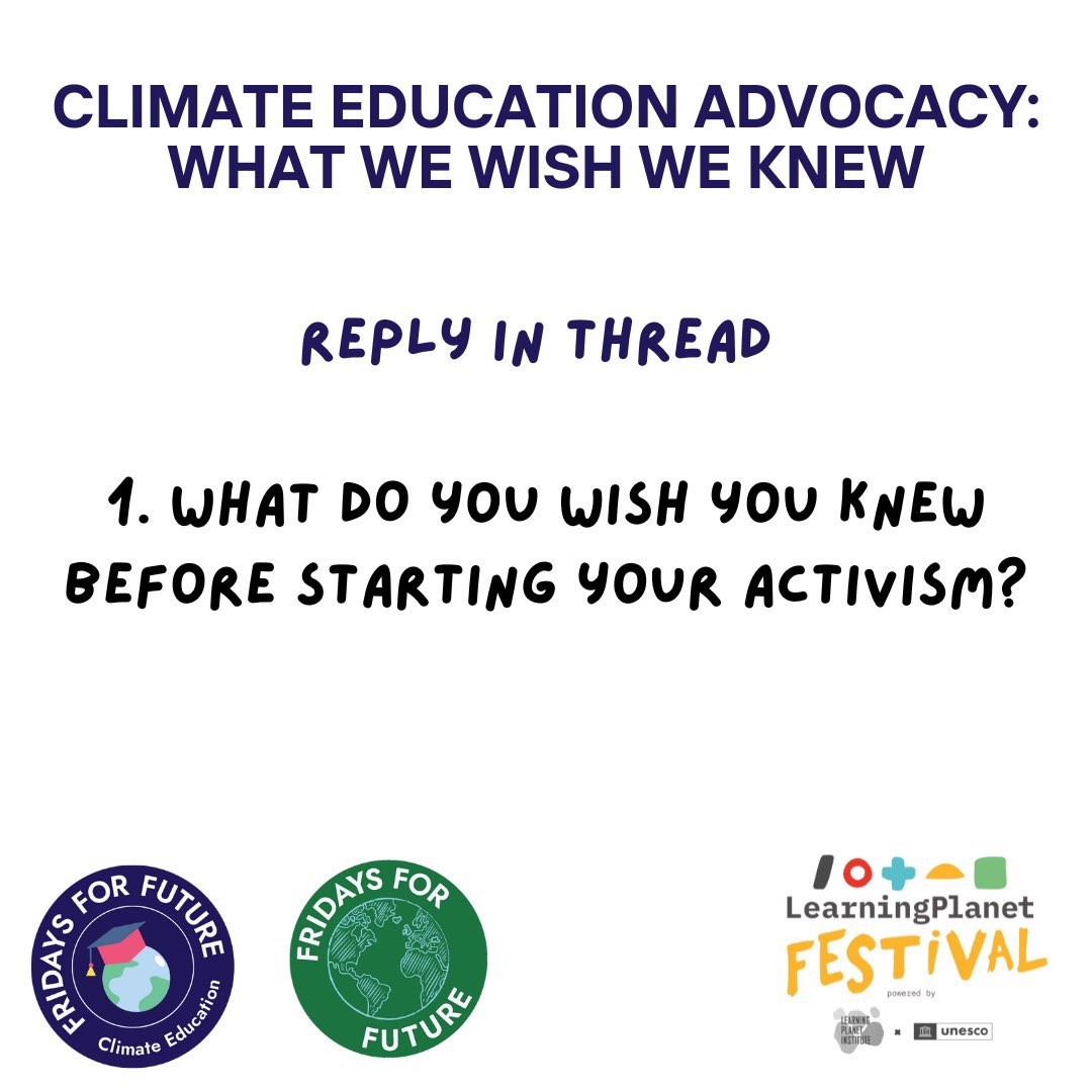 FFF Climate Education (@fffclimateedu) on Twitter photo Just a few days before our event in #EducationDay at the #LearningPlanetFestival, we ask you to share your inputs on climate activism and education. Reply in 🧵
@learningplanet_ <a href="/fff_europe/">Fridays For Future Europe</a>
#LearningPlanet #ClimateEducationCoalition #TransformingEducation Just a few days before our event in #EducationDay at the #LearningPlanetFestival, we ask you to share your inputs on climate activism and education. Reply in 🧵
@learningplanet_ <a href="/fff_europe/">Fridays For Future Europe</a>
#LearningPlanet #ClimateEducationCoalition #TransformingEducation
