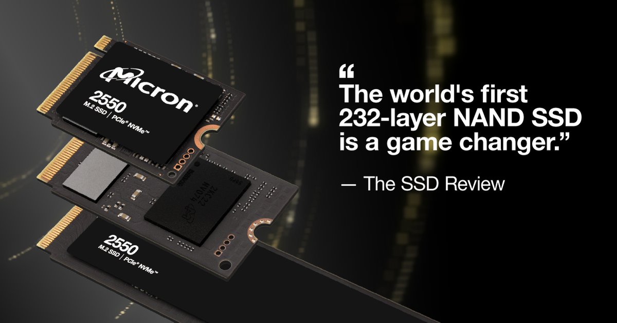 When it comes to the new Micron 2550 NVMe™ SSD, we'll take <a href="/TheSSDReview/">Les</a>'s word for it! As they said, "Wait until you see the performance.“ bit.ly/3ZTKWHt