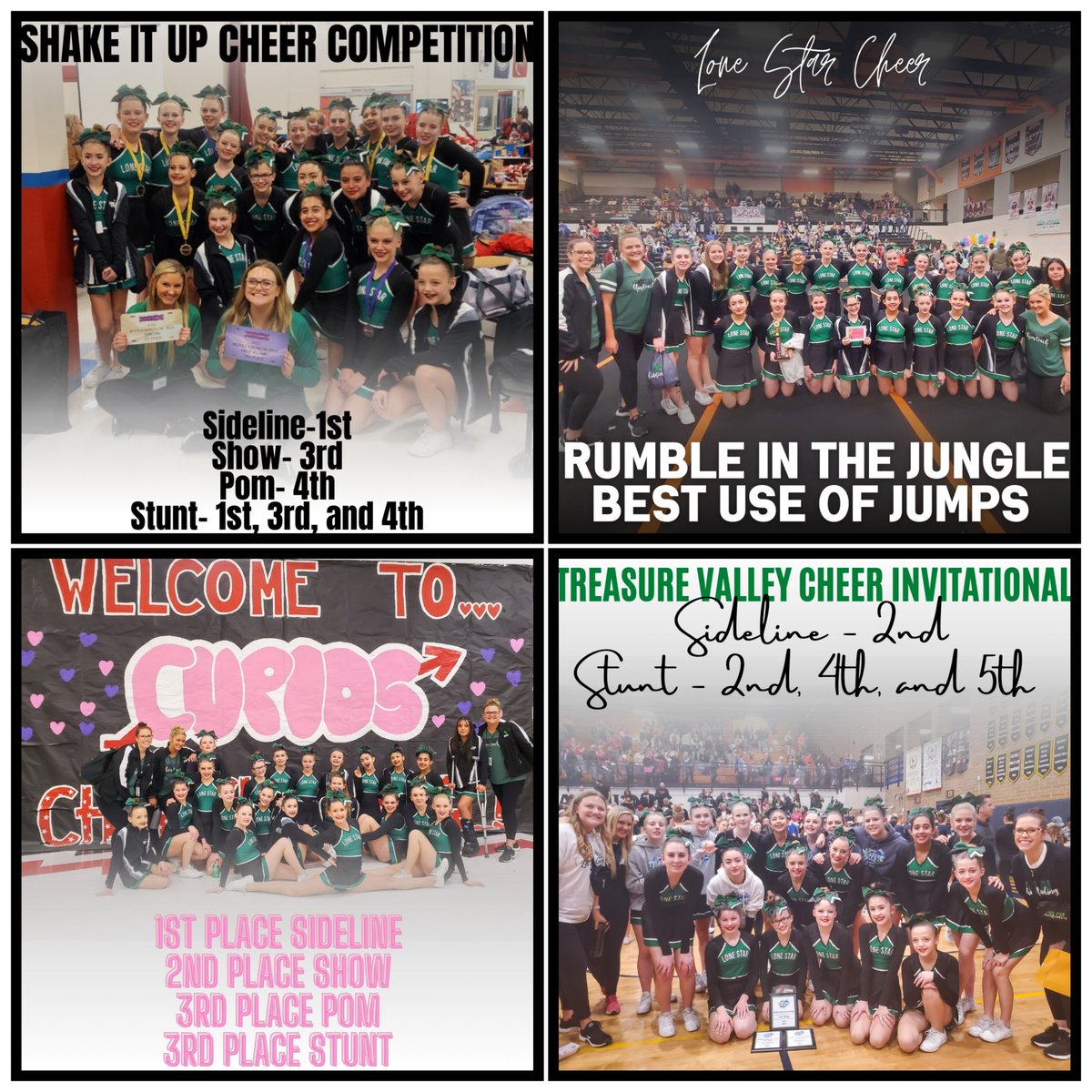 lonestarmiddle's tweet photo. Congratulations to our Cheerleaders who competed at Treasure Valley Cheer Invitational for 2nd place in sideline and 2nd &amp; 4th in stunt! They are the first Lone Star team to compete in all 4 categories and at 4 competitions. We're so proud of our athletes &amp; coaches! #WeAreNampa https://t.co/kSsTeWBUDl