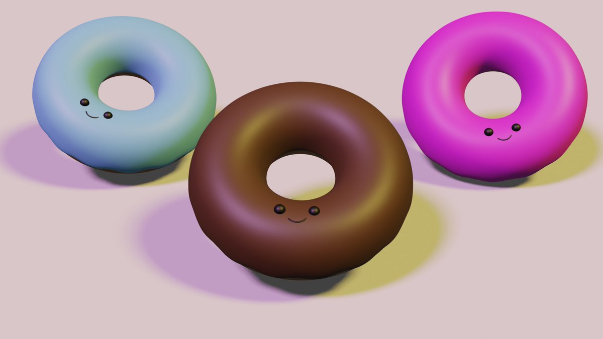 mjordan_5's tweet photo. Kawaii Doughnuts
.
Starting lunch off with some doughnuts.
Enjoy
.
#3d #b3d #blender3d #3dart #3dartist #3dprops #kawaii #kawaii3d #kawaiiart #kawaiidoodles #kawaiidoughnuts #doughnuts #happydough #cutedonuts #donuts #かわいい https://t.co/1SAZ1H7kTT