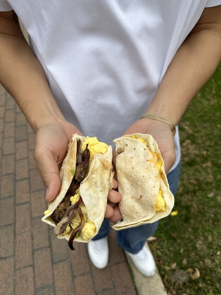 UTSADining's tweet photo. ‘Runners, did you know that Rising Roll now serves breakfast tacos? 🌮

Visit Rising Roll, in the Student Union, to try out their four different types of breakfast tacos! Choose between egg and cheese, sausage and egg, bacon and egg, or cilantro and egg. 😋 https://t.co/fzHxyJZuJ2