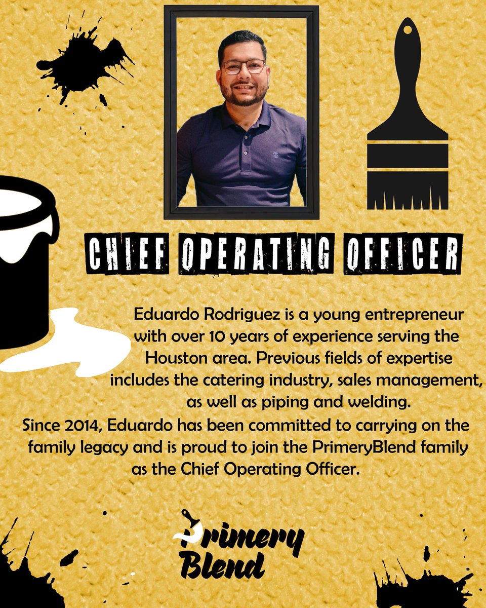 PrimeryBlend's tweet photo. Get to know our Chief Operating Officer 🟡
#BlendIt https://t.co/WEM7JszgkP
