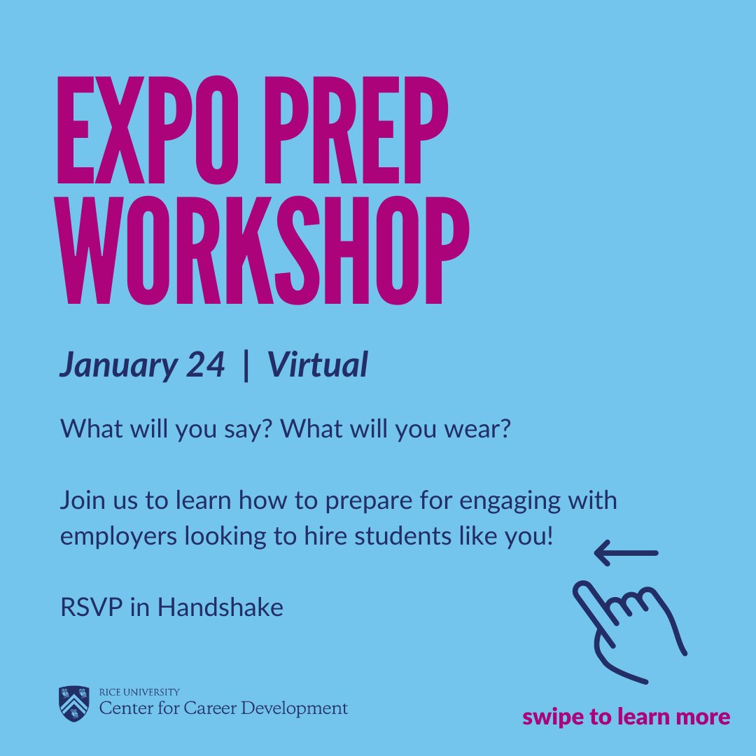 Attending a career fair is a great chance to open doors to new opportunities, but how can you put your best foot forward? RSVP in Handshake to secure your spot for the Expo Prep Workshop and receive the Zoom meeting link.