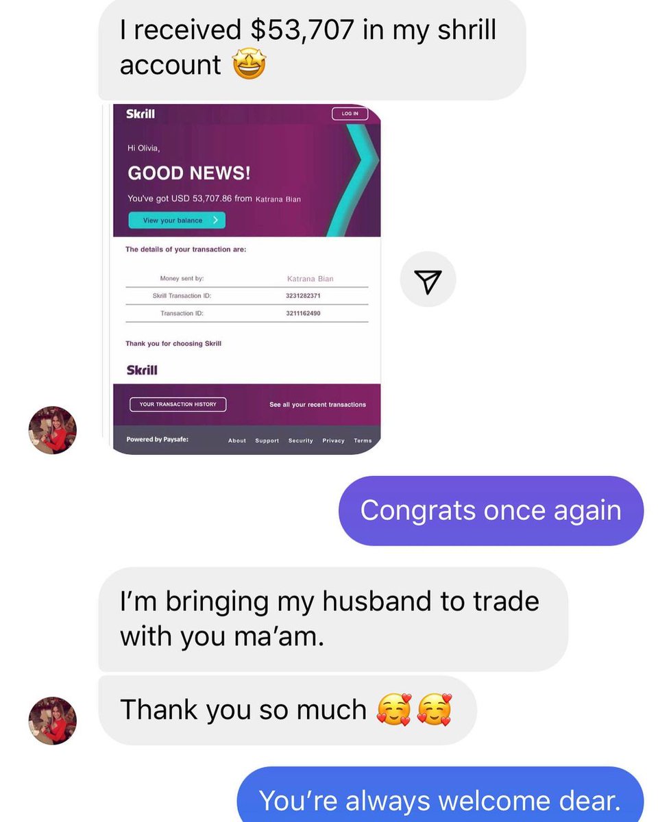 Thanks for the wonderful feedback @lora_todd00 and for giving me the privilege to trade for you 📊🤝 . 🗣 Believe In Yourself Everyday, Always Know That There Is No Limits To What You Can Achieve. A Lot Of People Here Are Always Doubting Themselves. Let Me Tell You One Fact,