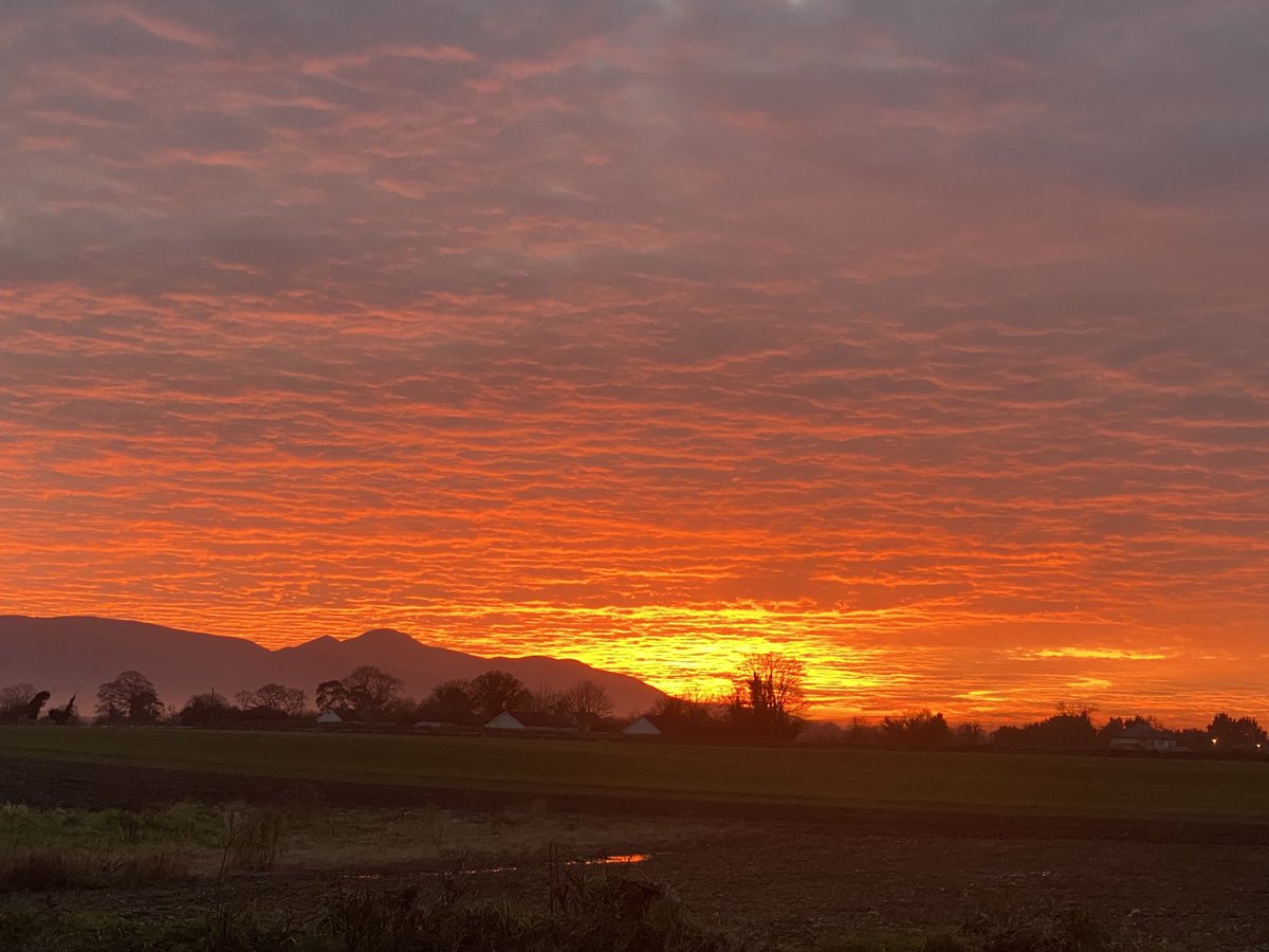 VetTipperary's tweet photo. Red sky at night..
#Galtee mountains in the distance https://t.co/qmDjLwJ0Oo
