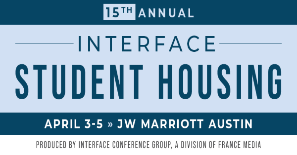InterFaceGroup's tweet photo. France Media, Student Housing Business and the InterFace Conference Group will host the 15th annual InterFace Student Housing conference April 3-5, 2023, at the JW Marriott in Austin, Texas.
Come join us and network!
Register: https://t.co/EETiE7Vp7r
#InterFaceStudentHousing https://t.co/FynXFNUL25