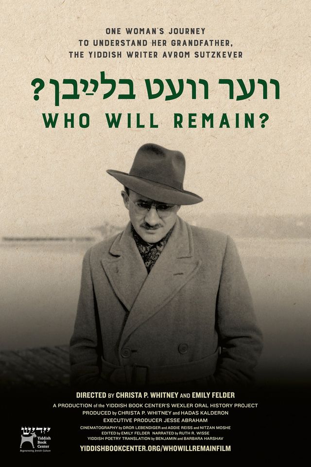 Join us for an in-person screening of <a href="/YiddishStories/">Wexler Oral History</a>' film, "Vet Blaybn? (Who Will Remain)," on Friday, January 27 at 2 PM local time at the Tel Aviv Cinematheque. Co-producer and a subject of the film, Hadas Kalderon will be there in person! cinema.co.il/en/event/%d7%9…