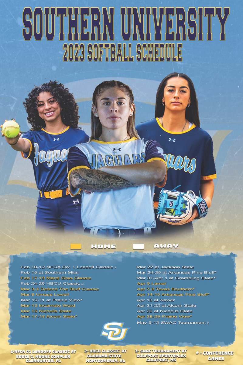 SouthernUsports's tweet photo. 𝐒𝐔 𝐒𝐨𝐟𝐭𝐛𝐚𝐥𝐥 𝟐𝟎𝟐𝟑 𝐏𝐨𝐬𝐭𝐞𝐫

18 days until the Lady Jags are making diving catches and hitting line drives.
  
#ExperienceTheStandard #SouthernIsTheStandard 

#ProwlOn | #GoJags | #WeAreSouthern https://t.co/OSngJUw1bf