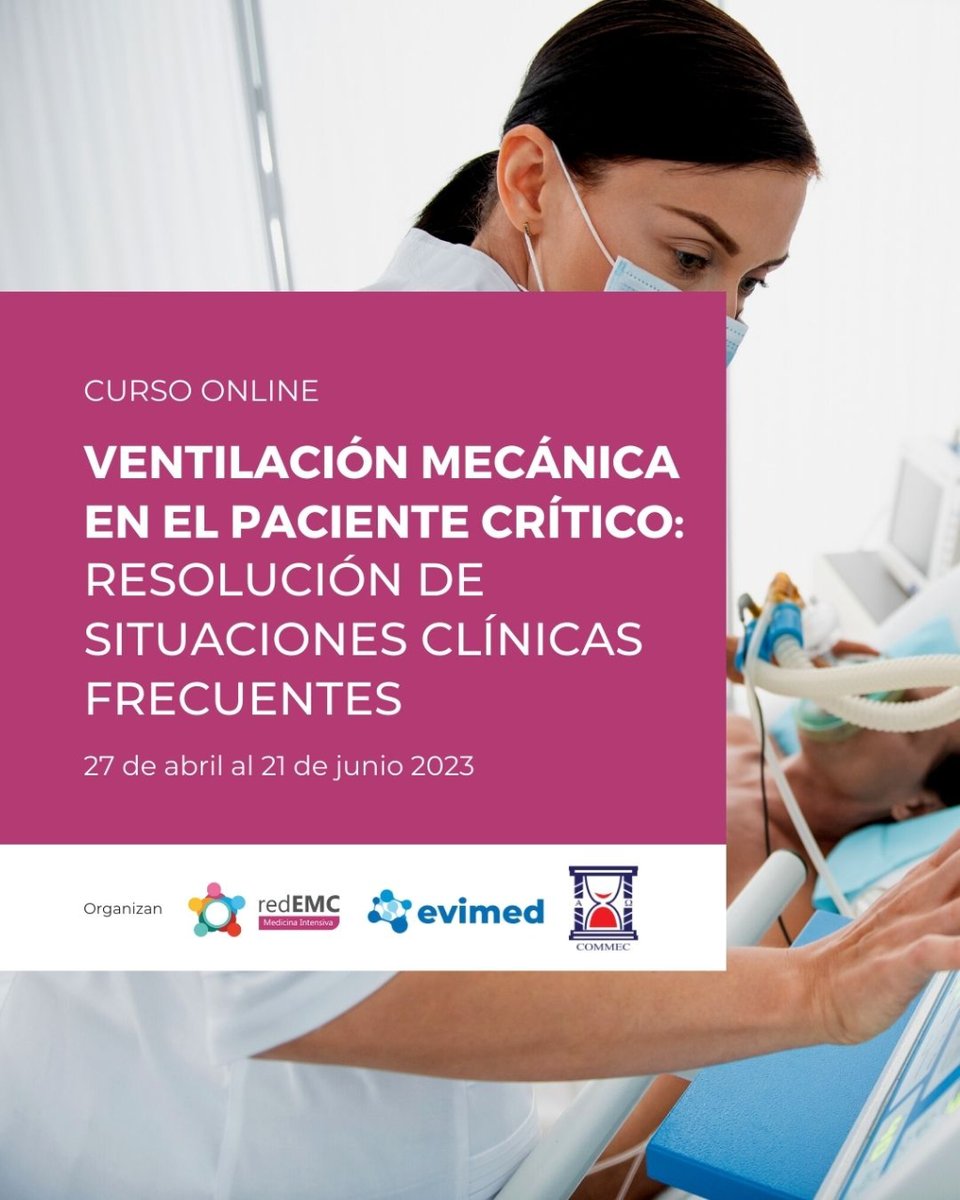 COMMEC_oficial's tweet photo. 📣Conoce el temario de nuestro curso #online sobre #Ventilación #Mecánica en el #Paciente #Crítico

✅ Inicio 27 de abril 2023
✅ Totalmente online
✅ Certificado verificable

🔔 Inscripciones abiertas🔔
👉 https://t.co/42r9dSwPPi
👉Escríbenos en comentarios por más información https://t.co/so204bVnJN