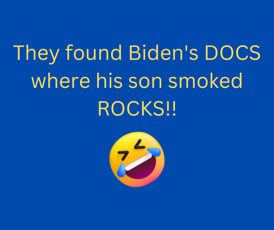 PatriotsCave's tweet photo. It's funny because it's true
#BidenClassifiedDocuments #BidenDocuments #bidenlies #BidenCrimeFamilly #GarageGate #BidenGarage #HunterBiden #Bidenmemes #Biden #JoeBiden #documentsindicateconspiracy #crackhead #Hunter #ClassifiedDocuments https://t.co/K1Sux8Tkec