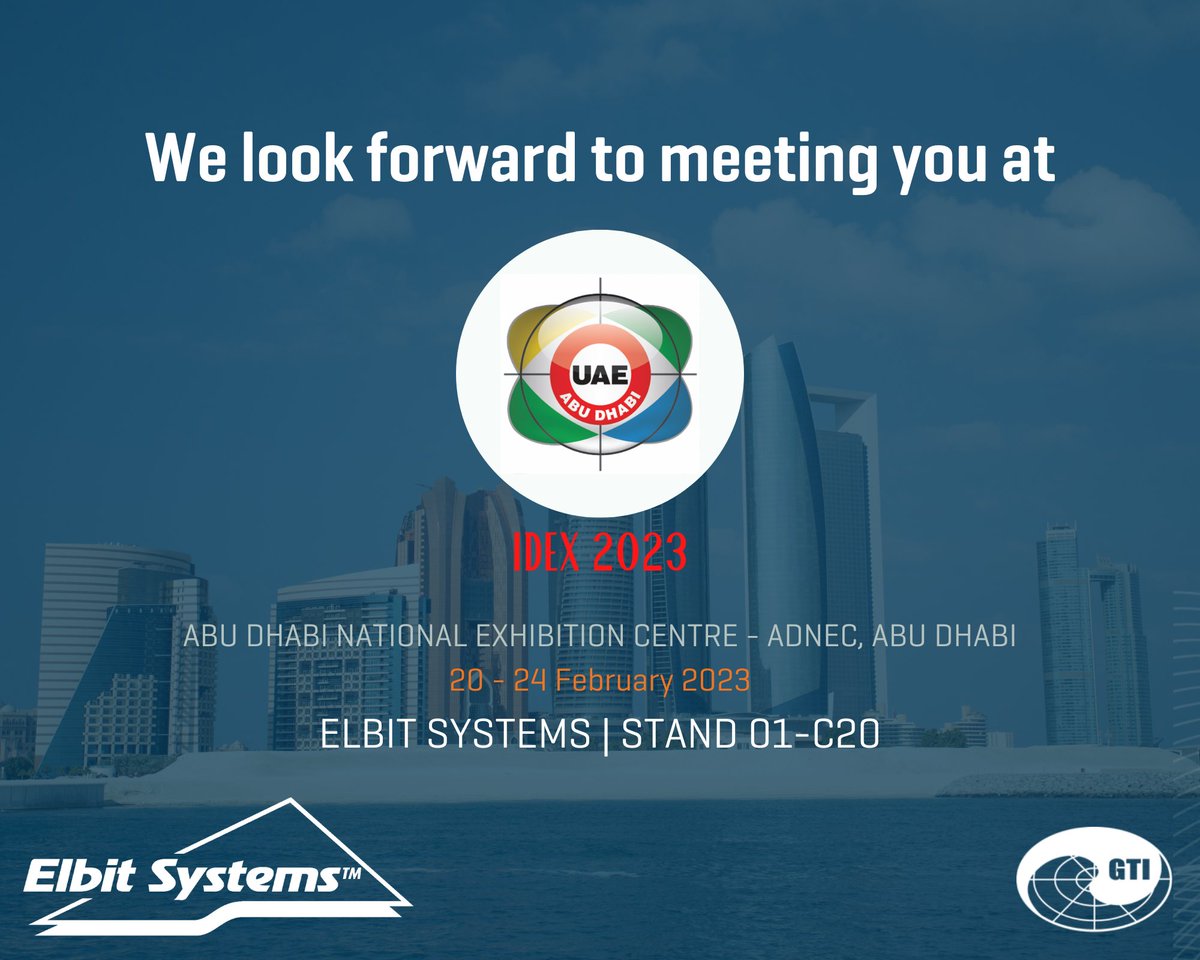 GeoSpectrumTech's tweet image. Next month we'll be back in beautiful Abu Dhabi for @IDEX_UAE 2023 with @ElbitSystemsLtd.
Drop by and visit us - our team is looking forward to discussing your #ASW and #sonar requirements.