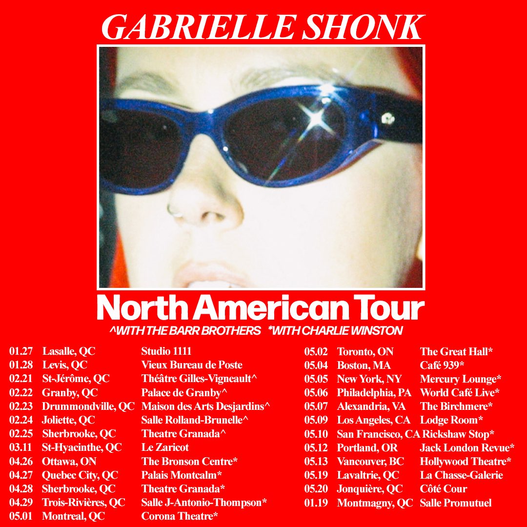 Playing the first two full-band shows of the tour this week-end! 🎸

27.01 @ LaSalle, QC ~ Studio 1111 / @theatredesjardins
28.01 @ Lévis, QC - @vieuxbureaudeposte (SOLD OUT.)

Tickets ~ gabrielleshonk.com