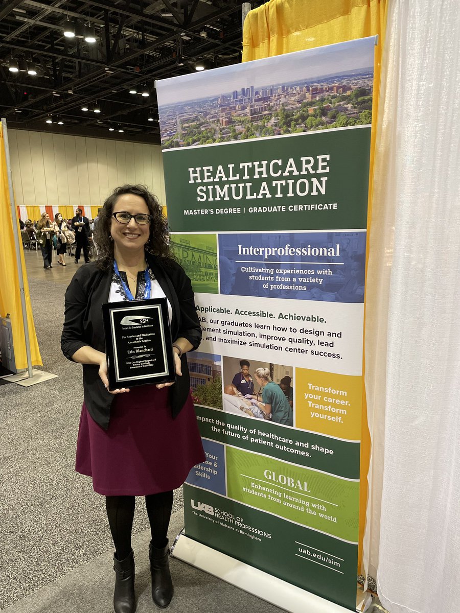 #UABSimMasters faculty @erinB_sim was recognized for her dedication to the @SSH anesthesia section. #IMSH2023