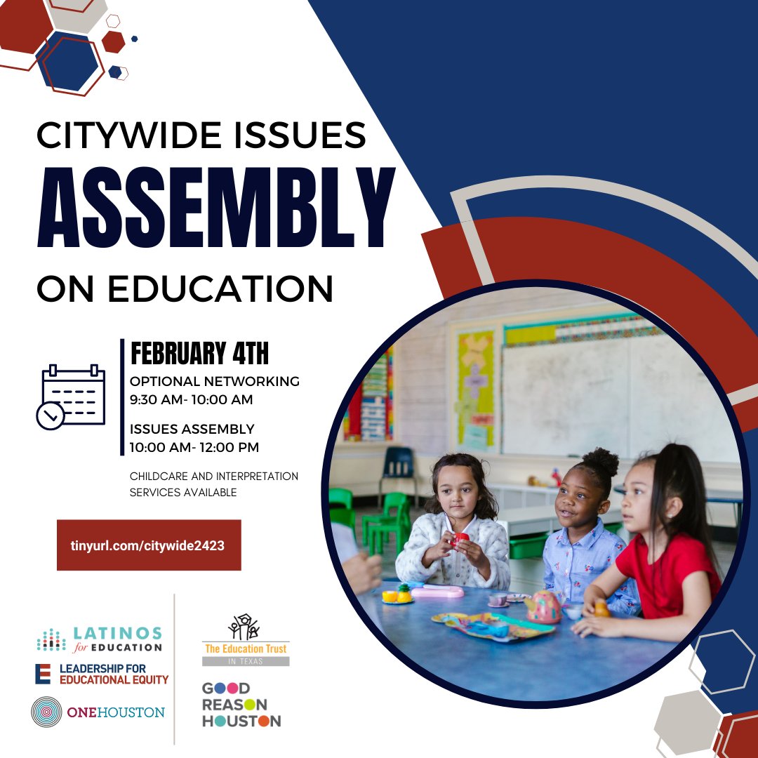 Join us for the Citywide Issues Assembly on Education on Saturday, February 4th from 10-12. Register here: tinyurl.com/citywide2423