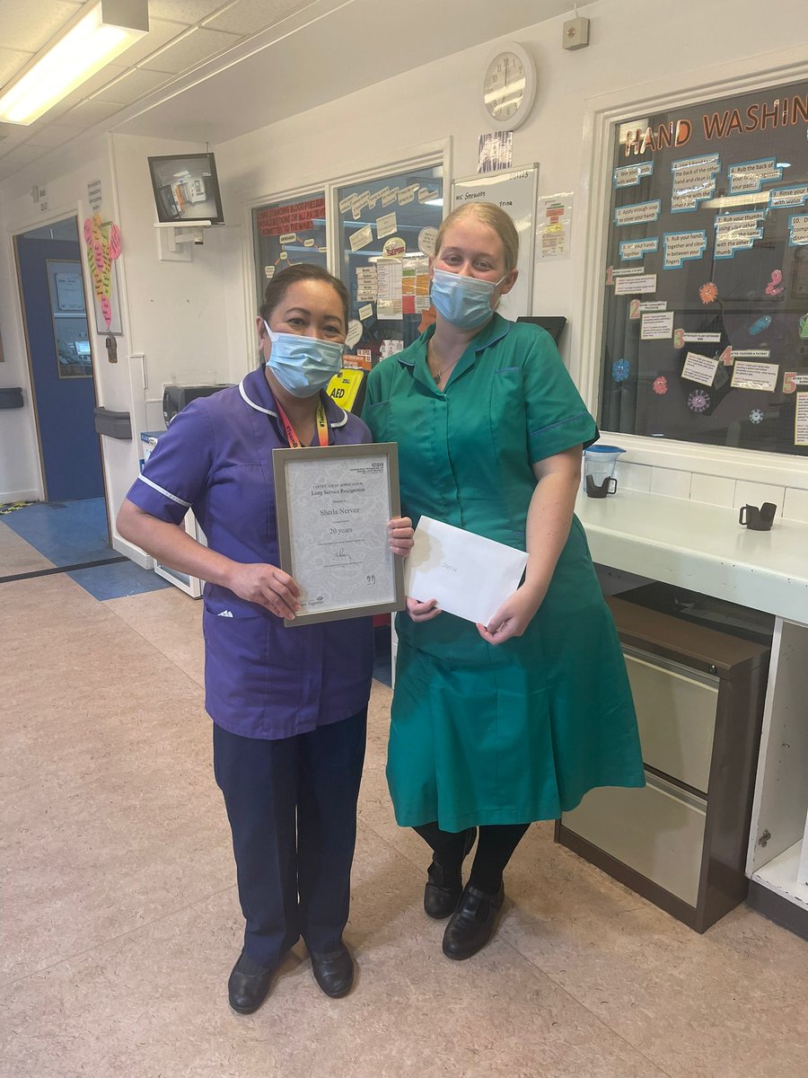 Congratulations Sheila on 20 years working for <a href="/UHDBTrust/">University Hospitals of Derby and Burton NHS FT</a>. Thank you for being part of <a href="/UHDB_DME/">DME</a>
