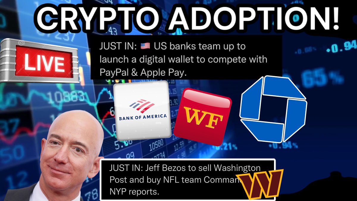 US BANKS MOVE INTO CRYPTO ADOPTION! 

<a href="/JeffBezos/">Jeff Bezos</a> TO BUY NFL TEAM AND SALE WASHINGTON POST?

<a href="/Uniswap/">Uniswap Labs 🦄</a>  TO MOVE TO BINANCE SMART CHAIN?

#CRYPTO MARKETS HOLDING STRONG.

#STOCK MARKET HUGE EARNINGS INCOMING!

THE CRYPTO SHOP LIVE 3PM CST <a href="/Sealsthegains/">J. Seals</a> 

➡️youtu.be/Z5ZH4lARL_Y