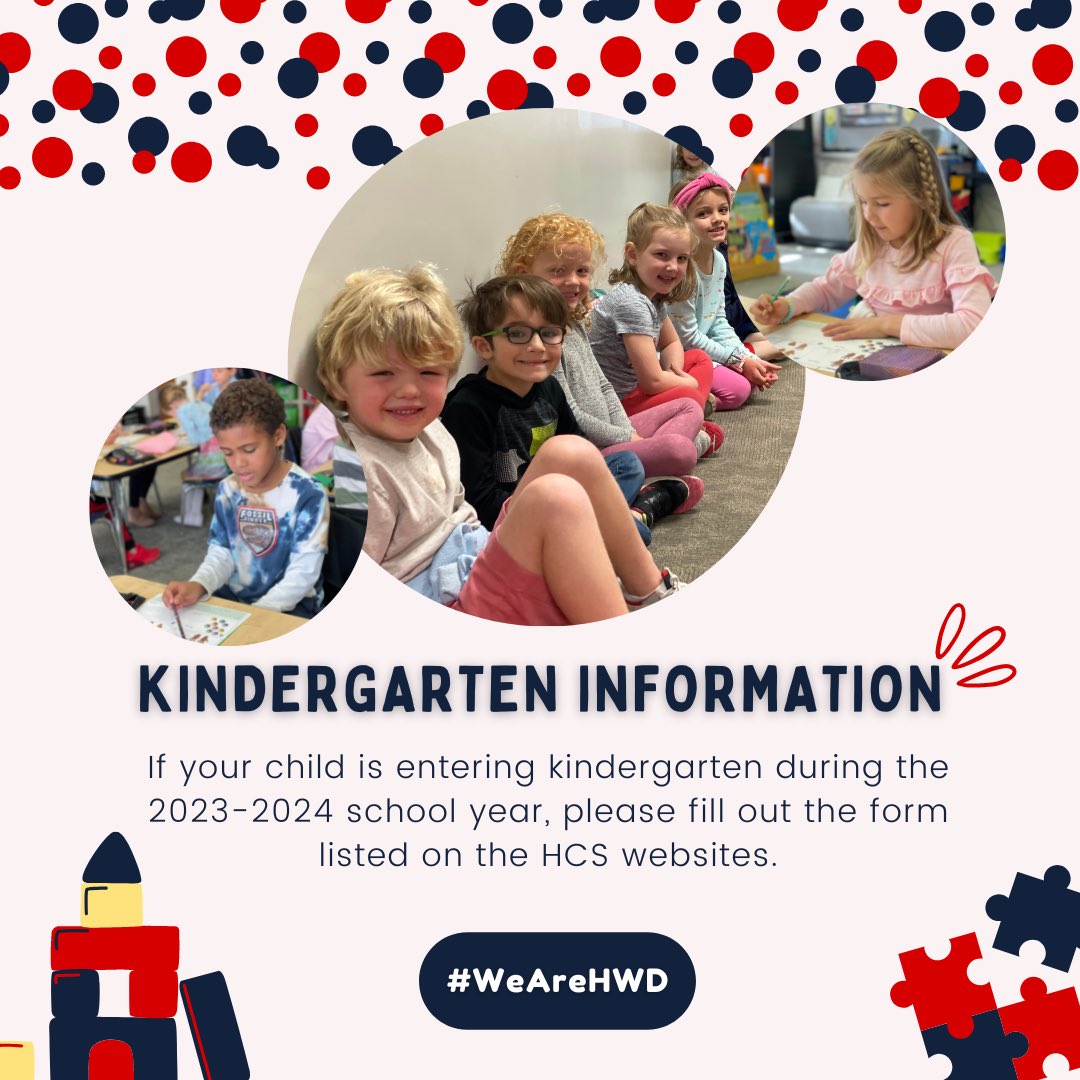 If your child is entering kindergarten during the 2023-2024 school year, please fill out the form listed on the HCS websites for registration information.

We look forward to having your child in Homewood City Schools next year! #WeAreHWD <a href="/EdgewoodElem/">Edgewood</a> <a href="/HKElemSchool/">Hall-Kent School</a> <a href="/ShadesCahaba/">Shades Cahaba</a>