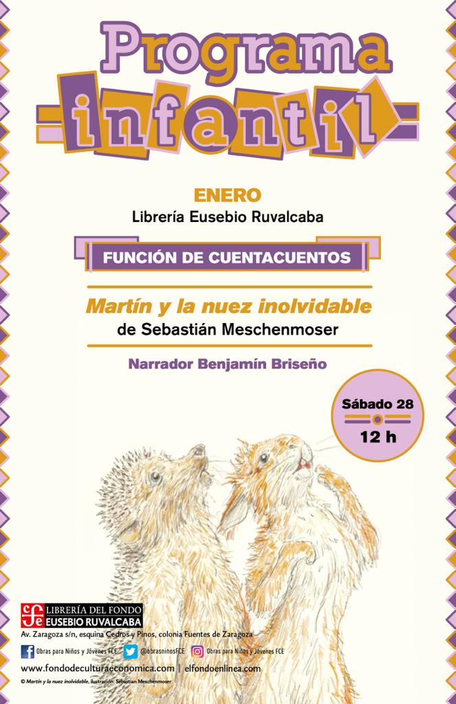 FCEMexico's tweet image. ¡Hoy a las 12 hrs. tenemos funciones de cuentacuentos en nuestras librerías, los esperamos!
#LibreríaOctavioPaz
#LibreríaRosarioCastellanos
#LibreríaEusebioRuvalcaba
#LibreríaJoséLuisMartínez
#RepúblicaDeLectores #LeerTransforma