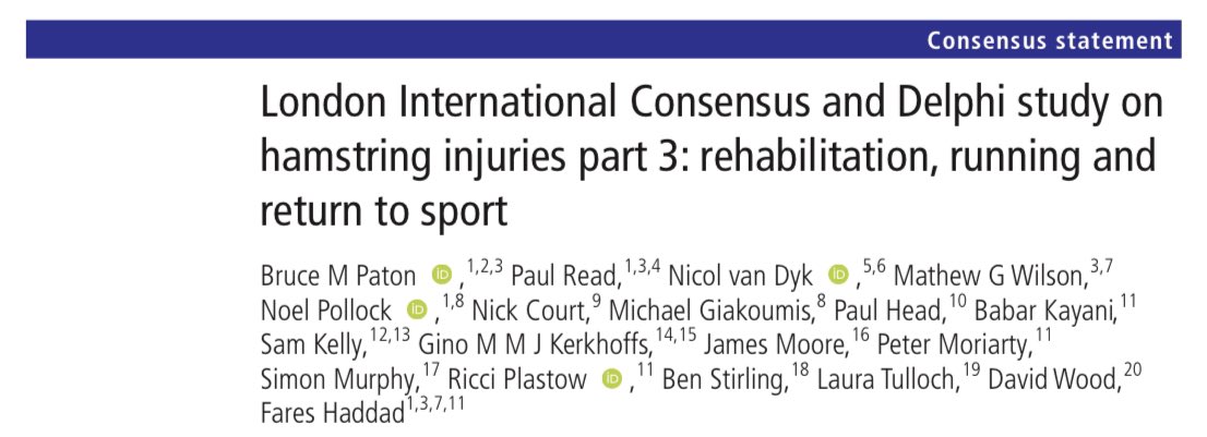 Arsenal Performance and Research Team (@arsenalevolve) on Twitter photo London International Consensus & Delphi Study on Hamstring Injuries - 3 parts
Part 1: Classification
Part 2: Operstive Management
Part 3: Rehab & RTS
Proud of our very own <a href="/SimonMurphy23/">Simon Murphy</a> being part of this massive project ! 💪
bjsm.bmj.com/content/early/… London International Consensus & Delphi Study on Hamstring Injuries - 3 parts
Part 1: Classification
Part 2: Operstive Management
Part 3: Rehab & RTS
Proud of our very own <a href="/SimonMurphy23/">Simon Murphy</a> being part of this massive project ! 💪
bjsm.bmj.com/content/early/…
