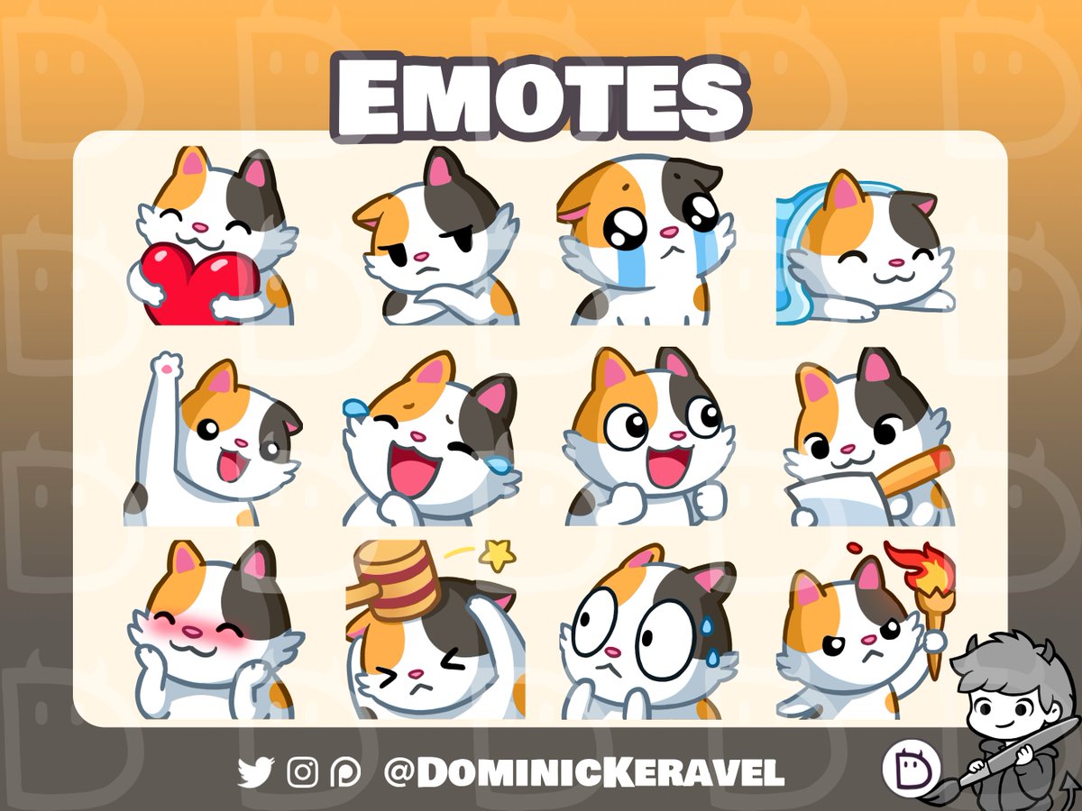 DominicKeravel's tweet photo. NEW Emotes added to my Etsy store! 5 different cats so far. 😍🎉
#emotes #twitchemotes https://t.co/O88lq1ltmq