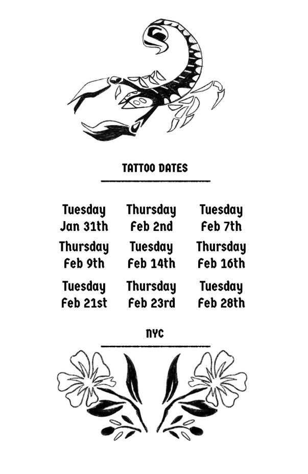 I'm starting up tats again check out @kwroten_tats on Instagram to check it out and book! 