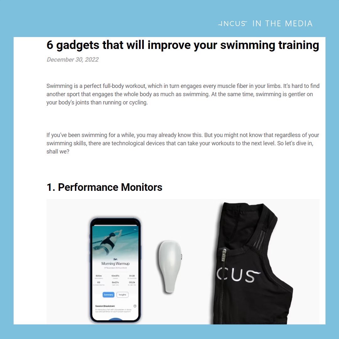 It’s great to be included in the Times Sun’s article about six gadgets to improve swimming performance.

Read it at timessun.news/6-gadgets-that…

Shop the INCUS | NOVA at incusperformance.com/pages/cloud-sw…

#MediaMonday