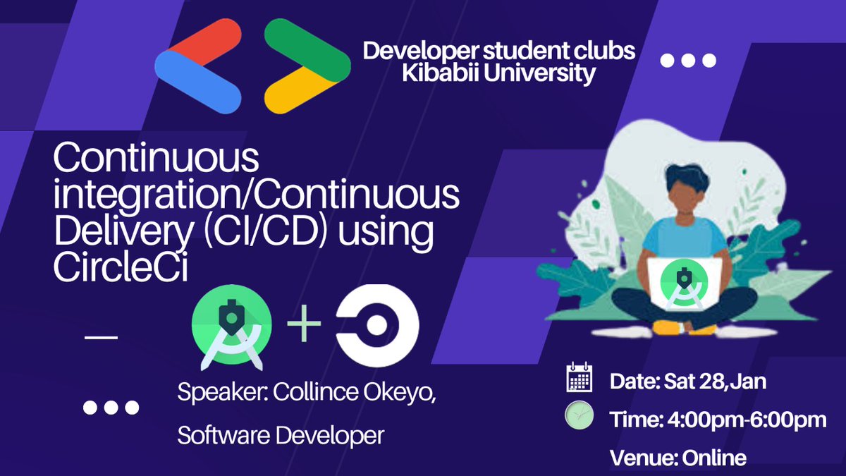 DscKibabii's tweet image. Gdsc Kibabii University brings you the tech event:)🚀🚀
Continuous Integration/Continuous Delivery(CI/CD) using CircleCi

Speaker :@_collinceokeyo  Software Developer🥳

Saturday 28/Jan/2023

Time 4-6pm - online meet.google.com/wqk-yndj-fkj