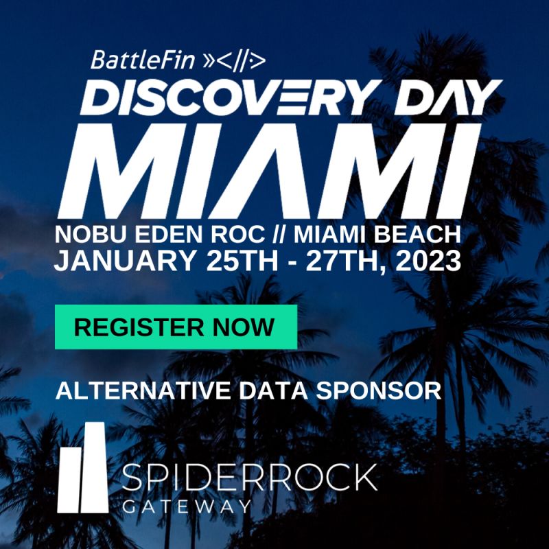 We are excited to be back at @BattleFinData this week in Miami. Craig Iseli and Kasia Kobylarz will be joining the event to talk about SpiderRock’s data products and networking with industry leaders. We have an exhibit table and will be taking One-on-One meetings. See you there!