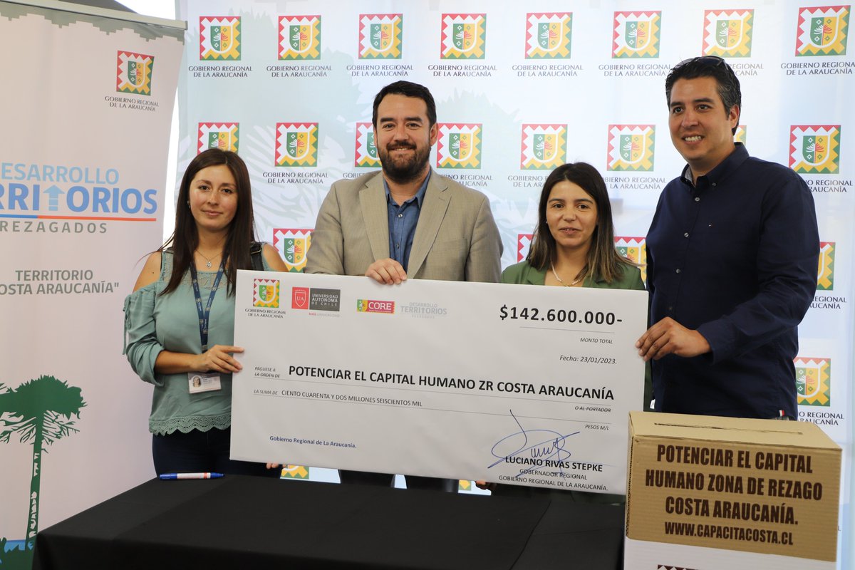 📌<a href="/gorearaucania/">Gobierno de La Araucanía</a> junto a la Universidad Autónoma lanzó su programa “Potenciar el Capital Humano Zona de Rezago Costa Araucanía", donde serán 80 los beneficiarios en esta primera etapa.
✅Postula a través de capacitacosta.cl desde hoy hasta el 31 de marzo del 2023.