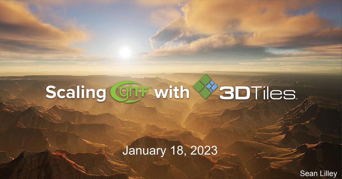 CesiumJS's tweet image. In a webinar this month, @lilleyse joined Tam Belayneh, @Esri; Michael Beale, @autodesk; and Leonard Daly of @thekhronosgroup to discuss how to use glTF for large 3D models, terrain, scanned imagery, and connect it to GIS; AEC; and BIM. bit.ly/3HjFN40