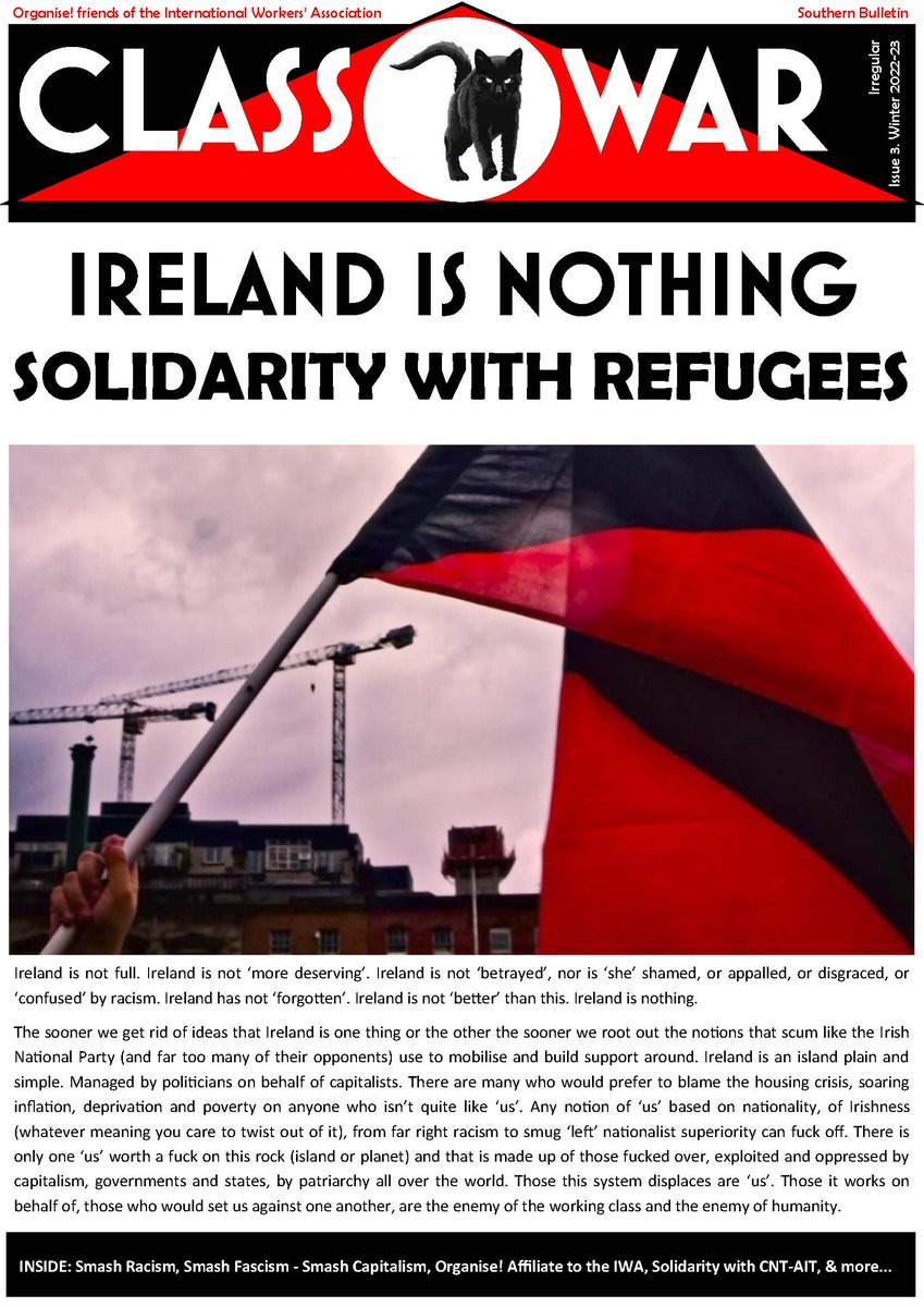 ClassWarROI's tweet image. Here is the latest copy of Class War, anarcho-syndicalist news and views from Organise! in the unFree State...
organiseanarchistsireland.com/class-war/