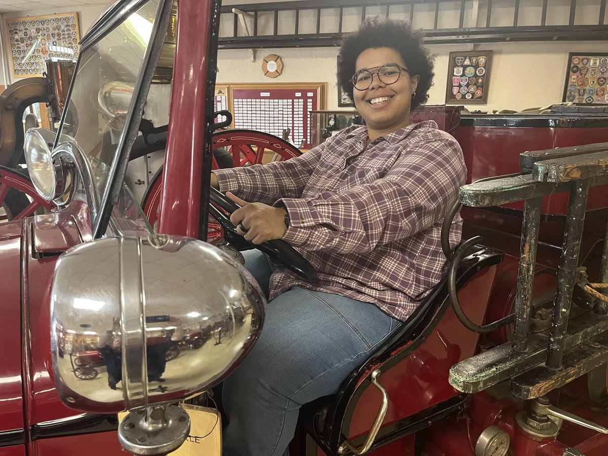 Thank you to the Firefighters Museum for having us and letting me borrow this sweet hat! @TVGuyMichael