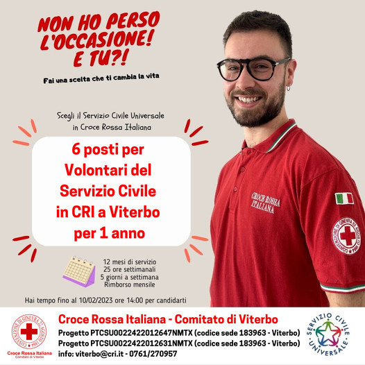 Servizio Civile in Croce Rossa a Viterbo dlvr.it/ShKW7t